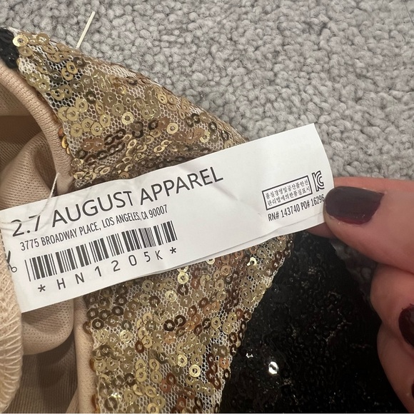 Endless Rose Striped Sequins Mini Skirt Black/Gold Women’s Sz XL NWT - Picture 5 of 10